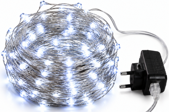 Instalatie Luminoasa LED ALB RECE cu 1000 LED 50 metri fir alb cupru 1500 58 Decorativa